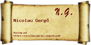 Nicolau Gergő névjegykártya