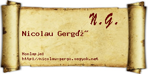 Nicolau Gergő névjegykártya