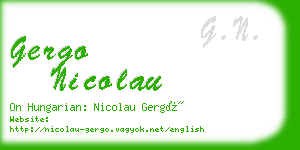 gergo nicolau business card